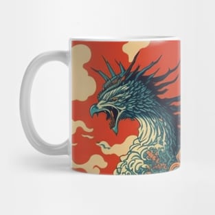 A phoenix jumping out of the waves. Mug